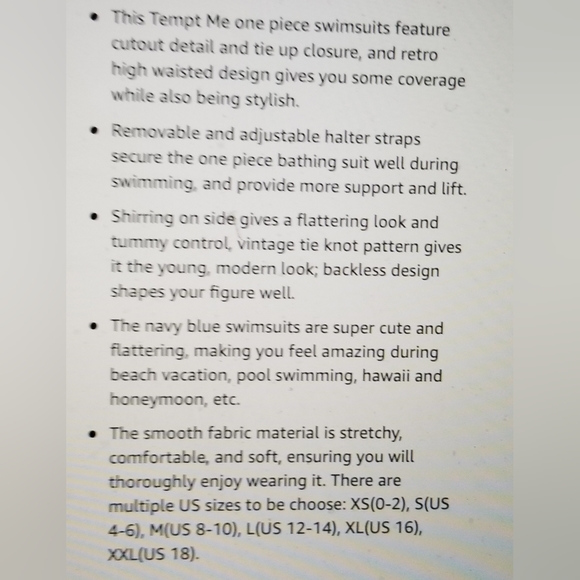 NWT CUT OUT TUMMY CONTROL HIGH WAISTED FRONT TIE KNOW SWIM. MEDIUM navy blue - Picture 8 of 10